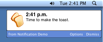 Notifications on Mac OS X