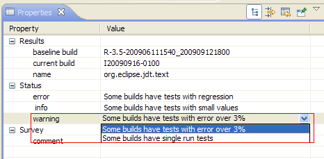 Properties warnings
